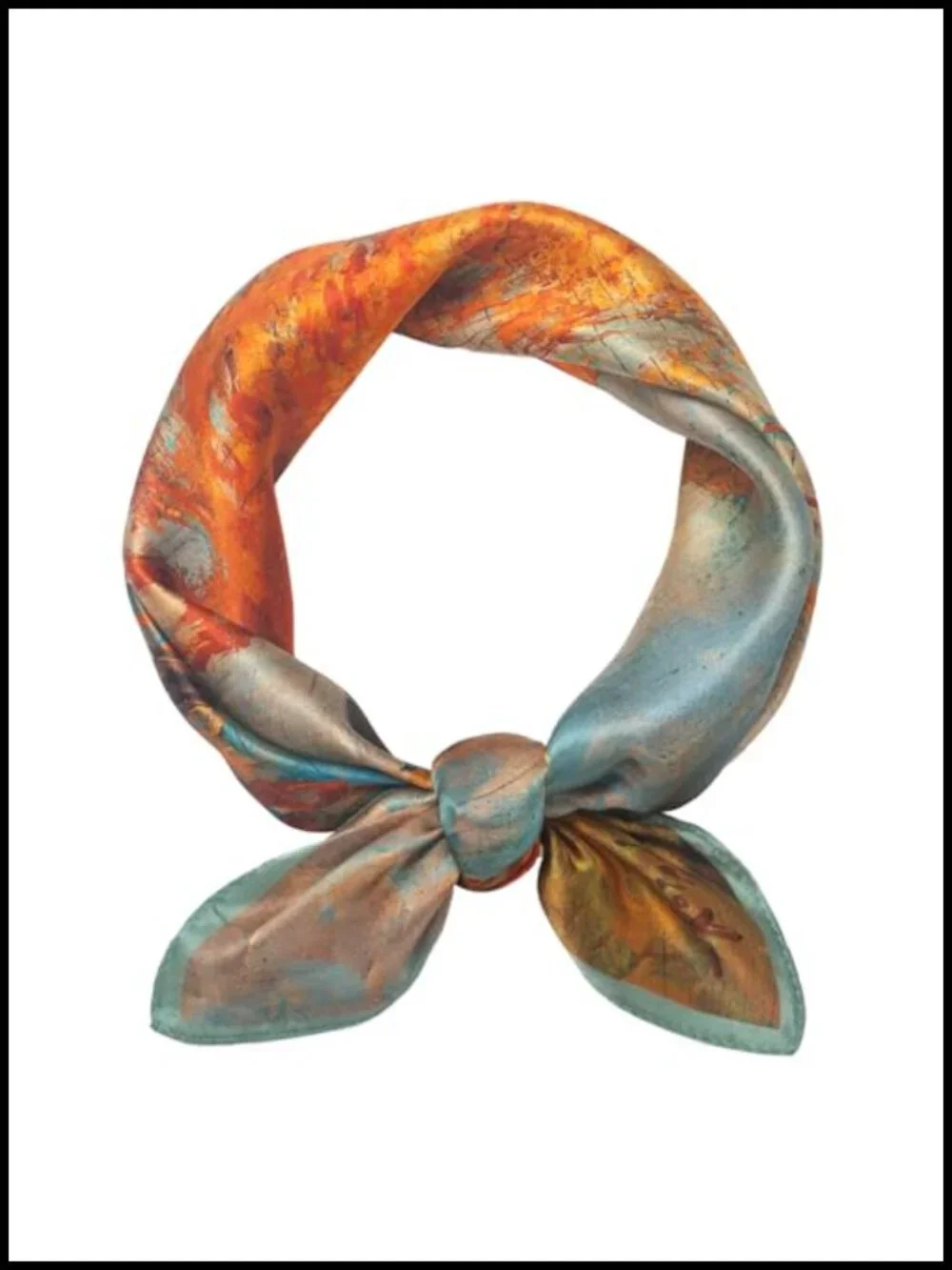 100% Mulberry Silk Square Scarf 21x21 Lightweight Neckerchief Headscarf